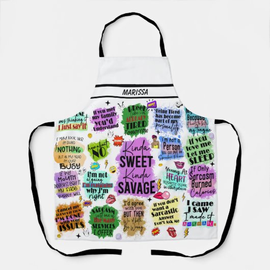 Grappige sarcastische typografie  naam schort (Voorkant)