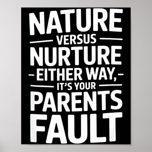 Grappige sarcastische uitdrukking het is de schuld poster (Voorkant)
