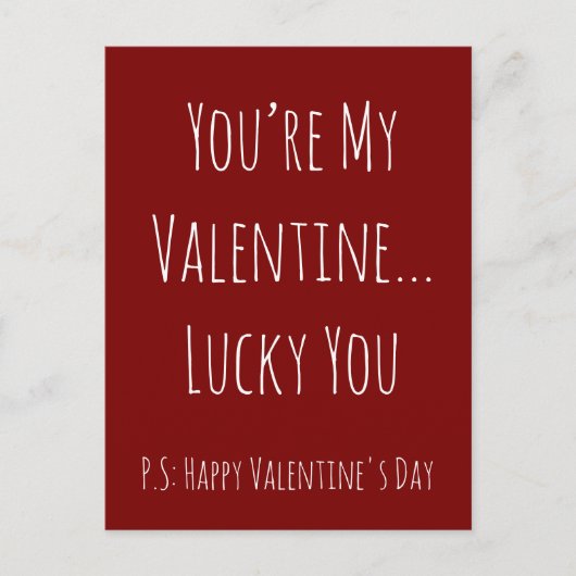 Grappige Sarcastische Valentijn – Aangepaste Tekst Briefkaart (Voorkant)