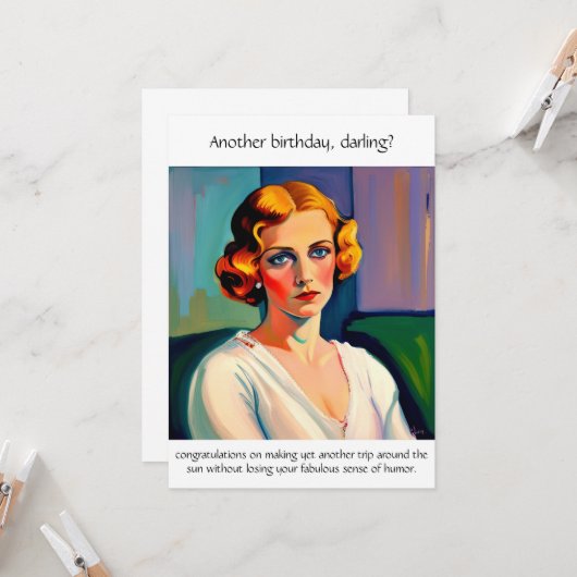 Grappige Sarcastische Verjaardag Kaart (Voorkant / Achterkant in situ)