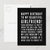 Grappige sarcastische verjaardagswensen voor een v briefkaart (Voorkant / Achterkant)