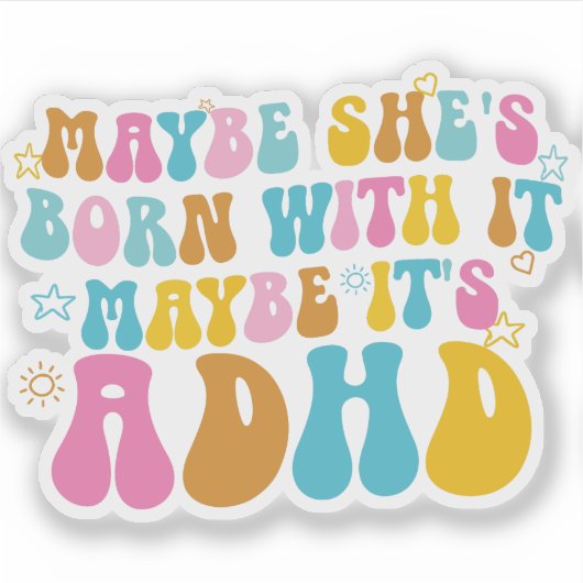 Grappige Sarcastische Verpleegster Badge Reel ADHD Sticker (Voorkant)