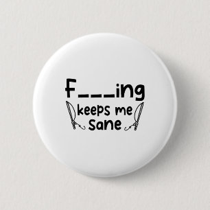 Grappige Sarcastische Vissen Houdt Me Bij Mijn Zin Ronde Button 5,7 Cm