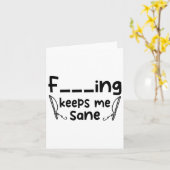 Grappige sarcastische Vist houdt me gezond 1 Kaart (Gele Bloem)