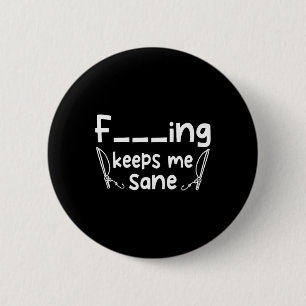 Grappige sarcastische Vist houdt me gezond Ronde Button 5,7 Cm