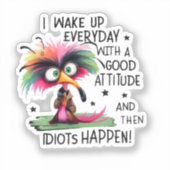 Grappige Sarcastische Vogelsticker Sticker (Voorkant)