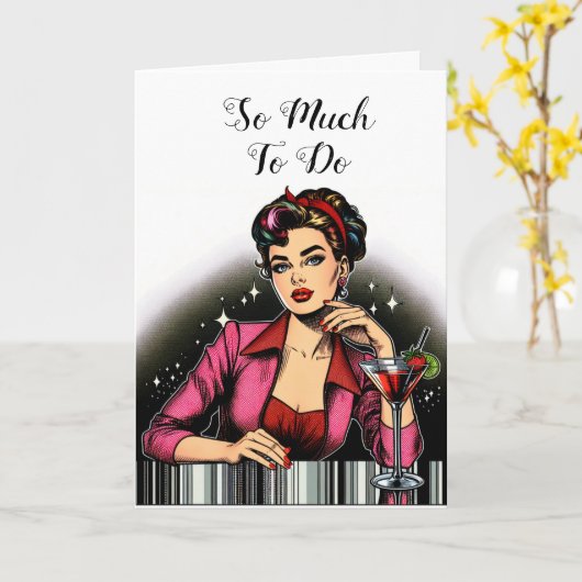 Grappige sarcastische vriendschap | Retro Dame met Kaart (Gele Bloem)