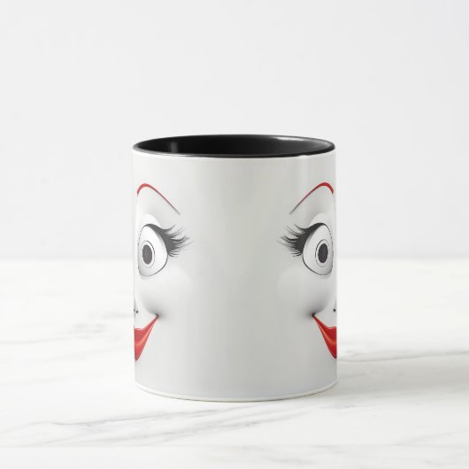 Grappige sarcastische vrouw gezicht wrap mok (Midden)