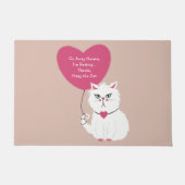 Grappige Sarcastische Witte Kat Custom Ga Weg Deurmat (Voorkant)