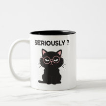 Grappige Sarcastische Zwarte Kat Bril Serieus T-Sh