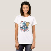 Grappige Sardine Astronaut Dames T-shirt (Voorkant volledig)