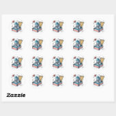 Grappige Sardine-Astronaut Retro Sticker (Vel)