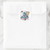 Grappige Sardine-Astronaut Retro Sticker (Tas)