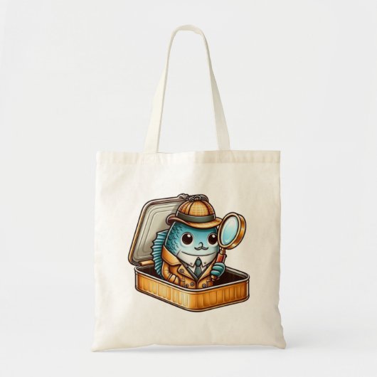 Grappige Sardine Detective Boodschappentas Tote Bag (Voorkant)