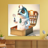 Grappige Sardine Dokter Vis-ician Grappige Quote Canvas Afdruk (Insitu (Woonkamer))