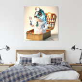 Grappige Sardine Dokter Vis-ician Grappige Quote Canvas Afdruk (Insitu (Slaapkamer))