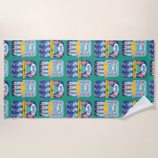 Grappige Sardine Nautisch Strandlaken (Voorkant)