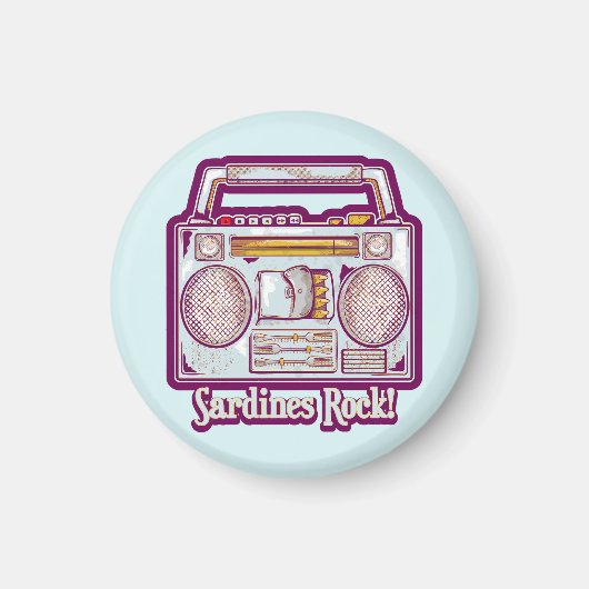 Grappige sardines tin stereo magneet (Voorkant)