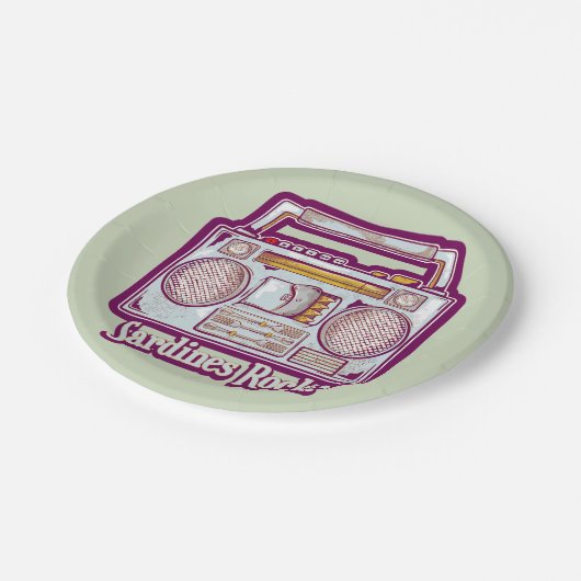 Grappige sardines tin stereo papieren bordje (Gekanteld)