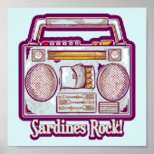 Grappige sardines tin stereo poster (Voorkant)