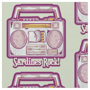 Grappige sardines tin stereo stof