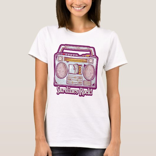 Grappige sardines tin stereo t-shirt (Voorkant)