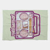 Grappige sardines tin stereo theedoek (Horizontaal)