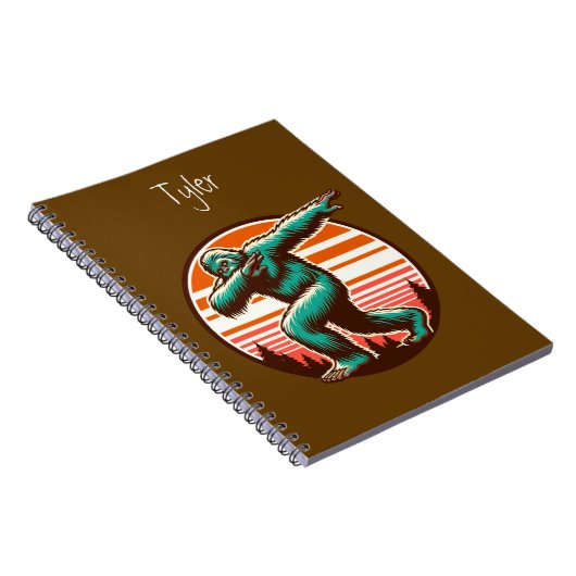 Grappige Sasquatch Bigfoot Dabbing gepersonaliseer Notitieboek (Rechterzijde)