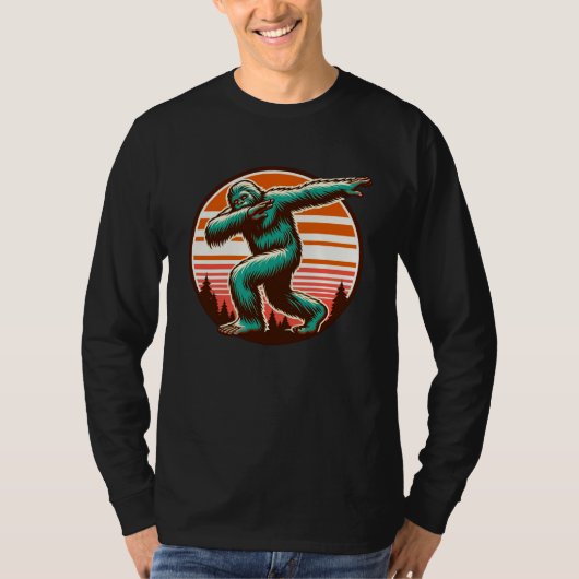 Grappige Sasquatch Bigfoot Dabbing gepersonaliseer T-shirt (Voorkant)