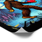 Grappige Sasquatch Bigfoot Hart Valentijnsdag Boys Poster (Hoek)