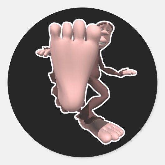 grappige sasquatch bigfoot ronde sticker (Voorkant)