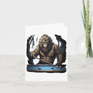Grappige Sasquatch Bigfoot spelen biljart Kaart