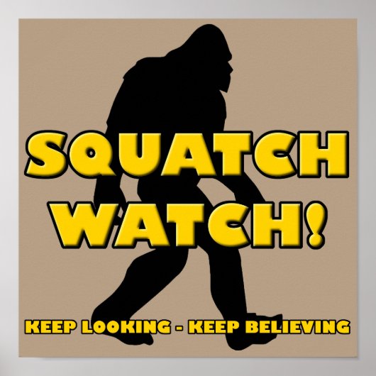 Grappige Sasquatch Bigfoot Yeti Poster voor Squatc (Voorkant)