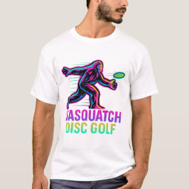 Grappige Sasquatch Disc Golf Retro Neon - Bigfoot  T-shirt