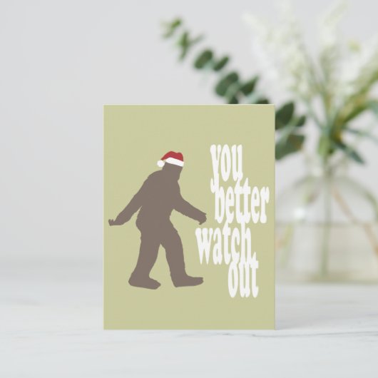Grappige Sasquatch Kerstman Kerstmis Feestdagenkaart (Staand voorkant)
