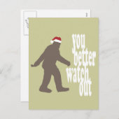 Grappige Sasquatch Kerstman Kerstmis Feestdagenkaart (Voorkant / Achterkant)