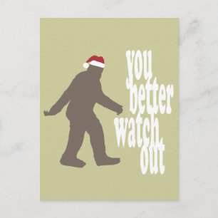 Grappige Sasquatch Kerstman Kerstmis Feestdagenkaart