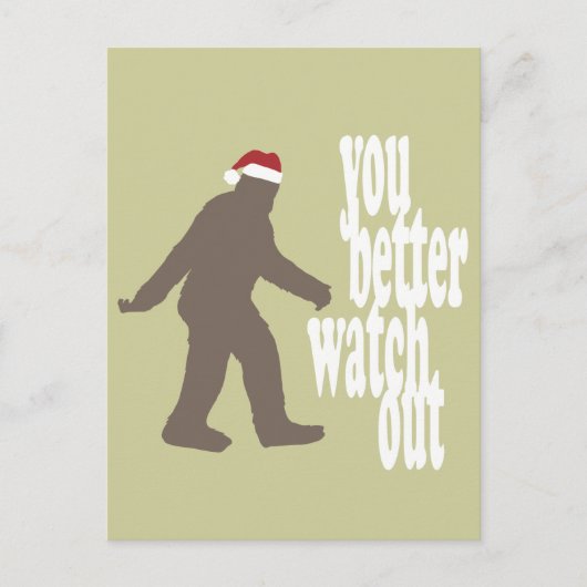 Grappige Sasquatch Kerstman Kerstmis Feestdagenkaart (Voorkant)