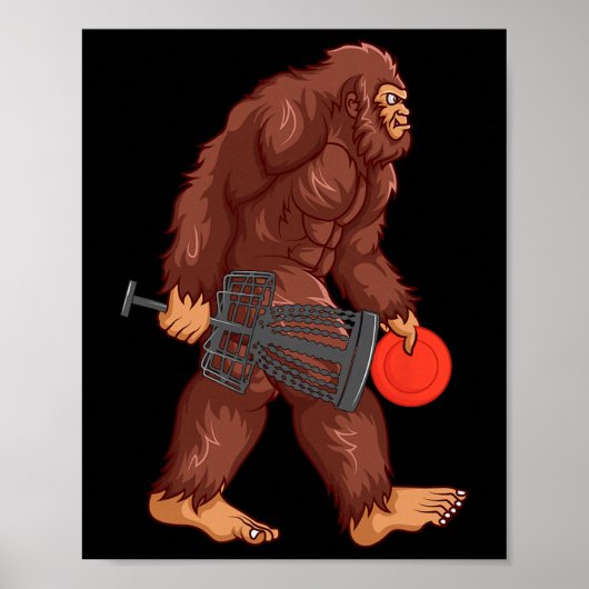 Grappige Sasquatch-liefhebber Disc Golf-cadeau Big Poster (Voorkant)