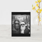 Grappige Sasquatch Meme Koude Selfie Met Santa Chr Kaart (Gele Bloem)