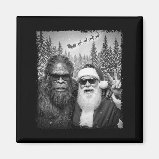 Grappige Sasquatch Meme Leuke Selfie Met Sinterkla Magneet (Voorkant)