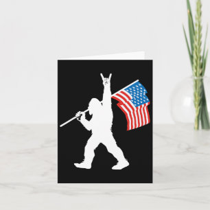 Grappige Sasquatch Rock And Roll USA Vlag Voor Big Kaart