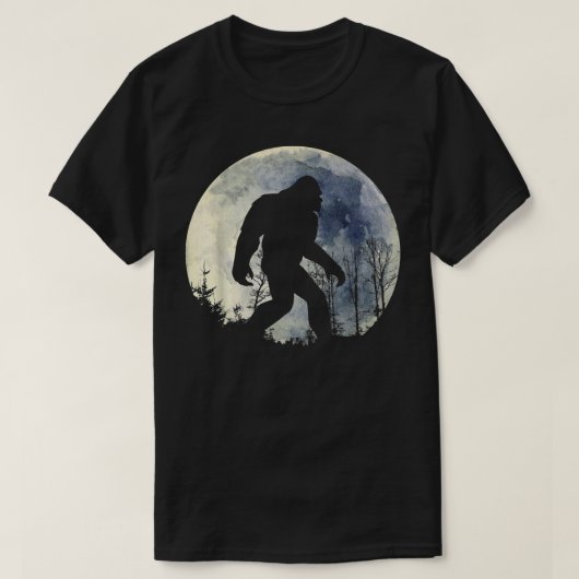 grappige sasquatch volle maan t-shirt (Design voorkant)