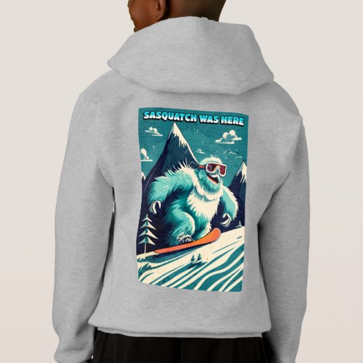 Grappige Sasquatch was hier Snowboarden Winter (Achterkant)
