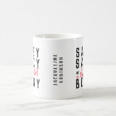 Grappige Sassy Saucy Bossy Attitude Typografie Koffiemok (Center)
