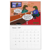 Grappige Satire Dinosaur Cartoon Parodieën op Mens Kalender (Feb 2027)