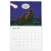 Grappige Satire Dinosaur Cartoon Parodieën op Mens Kalender (Mar 2027)
