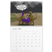 Grappige Satire Dinosaur Cartoon Parodieën op Mens Kalender (Jan 2027)
