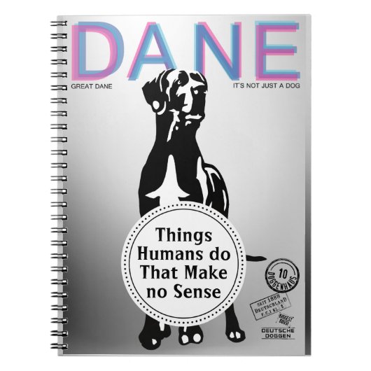 Grappige satire Great Dane Notitieboek  (Voorkant)