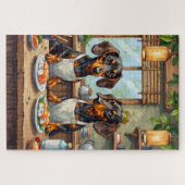 Grappige Sausisuši Bar Hond Liefhebber Kunst Legpuzzel (Horizontaal)